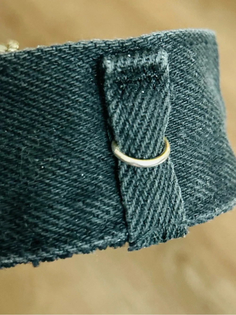 Black denim jeans cuff